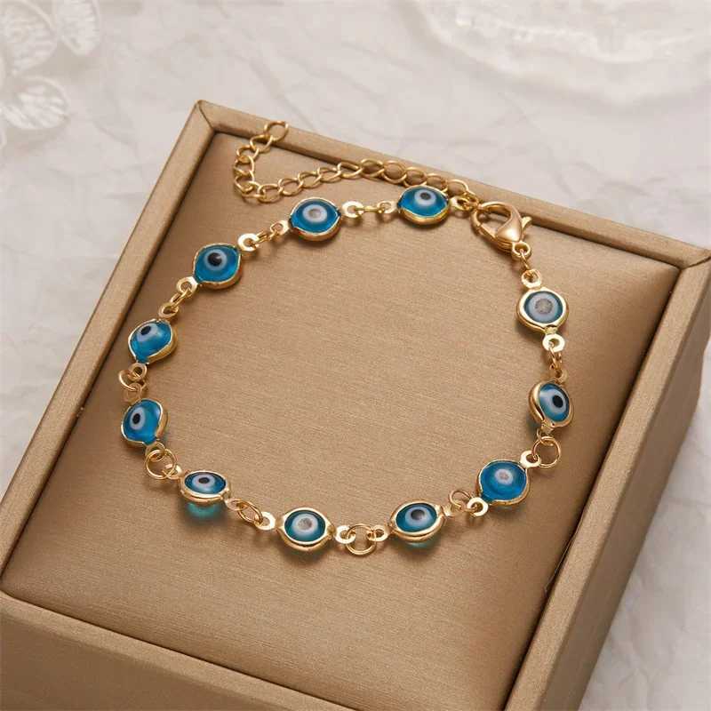 Colorful Evil Eye Bracelets Stainless Steel Adjustable Lucky Turkey Blue Eye Jewelry Simple Metal Bring Good Luck Wealth Gifts W250121
