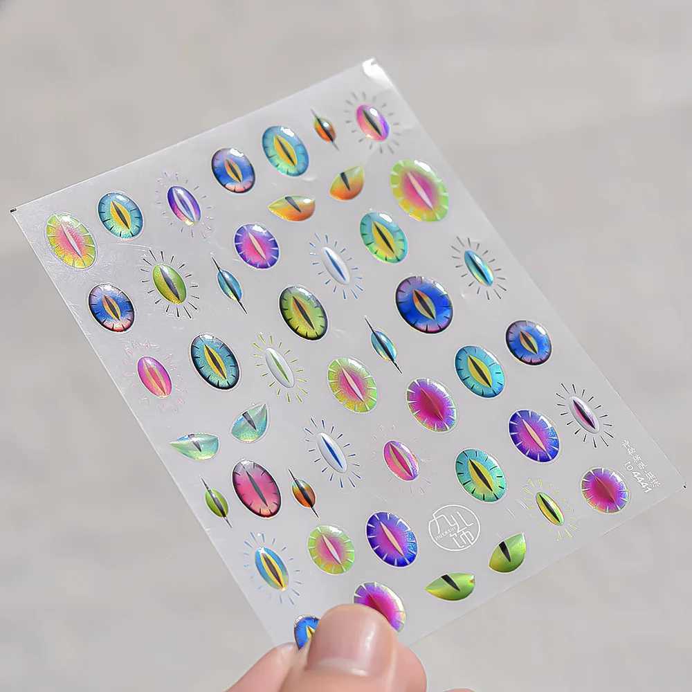 Punk Style Y2K Cats Eye Snakes Eye Gaze Cross Nail Stickers Nail Art Decal Design Manicure Tool High QualityXJ250120