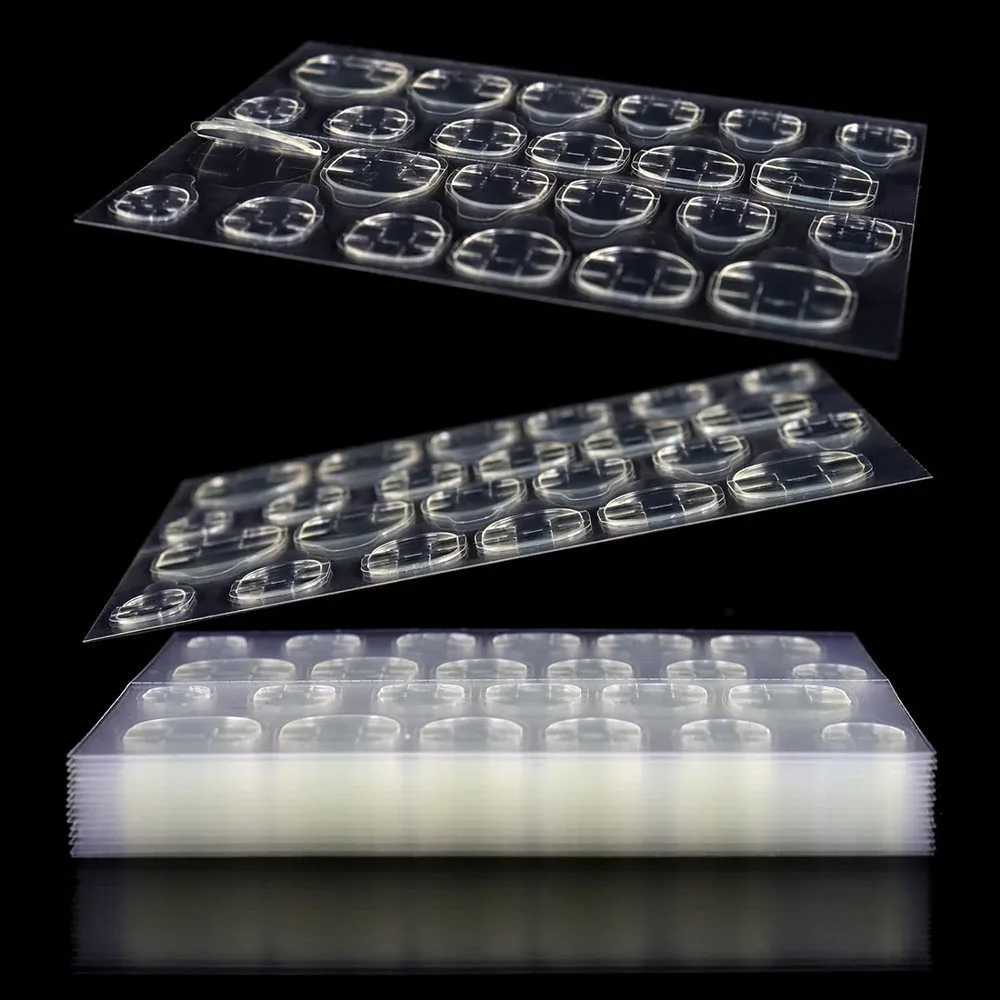 288pcs (12 Sheets) Double Side Glue Nail Sticker for Press on Nail Adhesive Tabs Waterproof Breathable Glue Tabs TransparentXJ250120