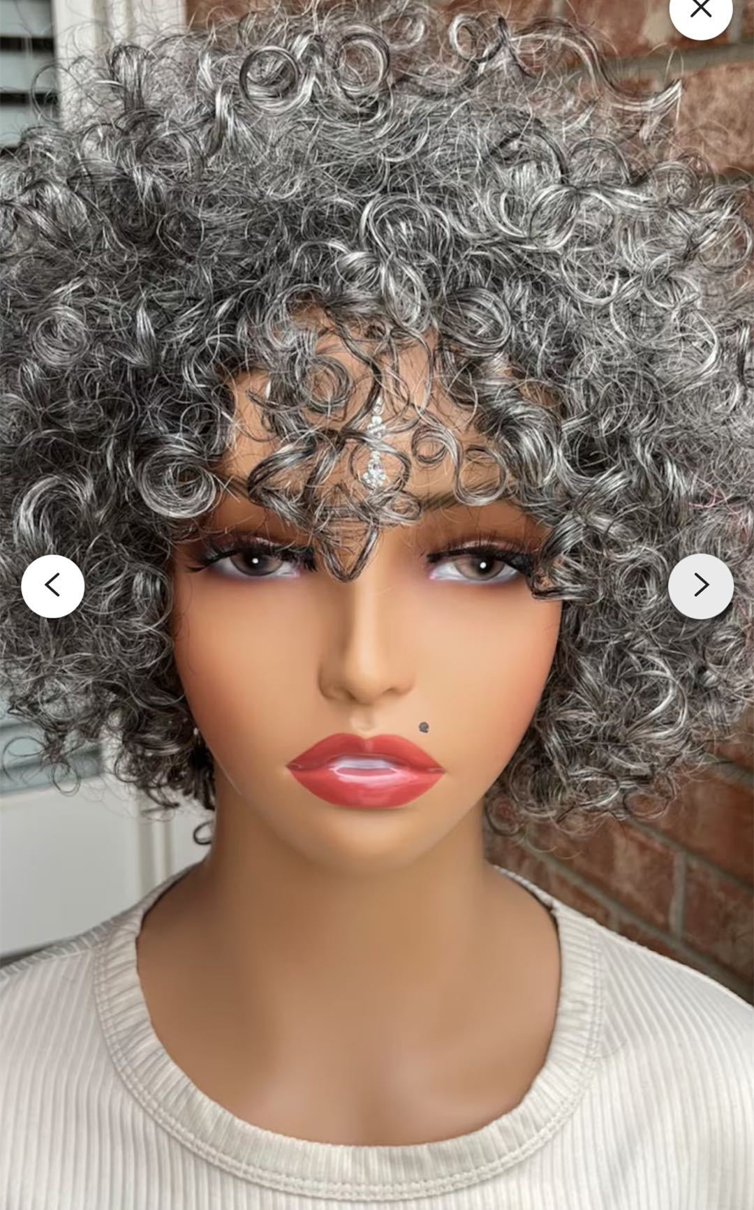 Grey Glueless Wigs Human Hair Wigs Grey Short kinky Curly Wigs for Black Women silver gray Hair Mixed Kinky Curly Wear and Go Ombre Gray