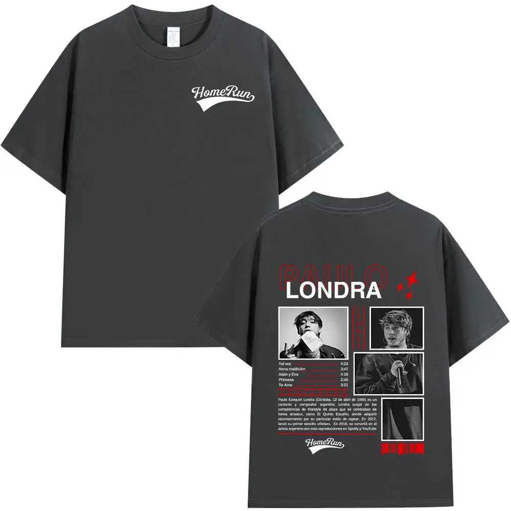 Rap singer Paulo Londra Homerun T-shirt mens fashion hip-hop oversized T-shirt comfortable cotton short sleeved T-shirt streetwear X250203