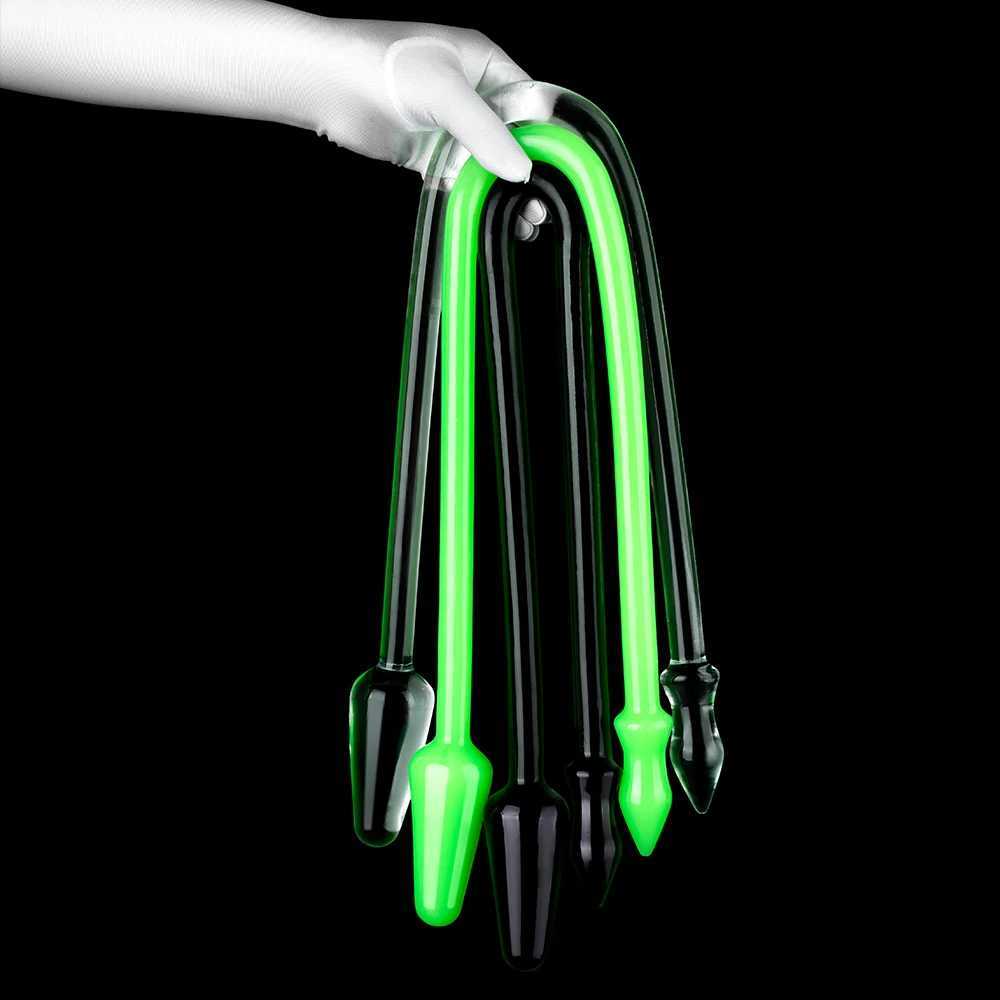 90cm Super Long Dual Head Anal Plug Soft Clear Luminous Dildo Prostate Massager Anus Masturbators Dilator Sex Toys for Men WomenXJ250121