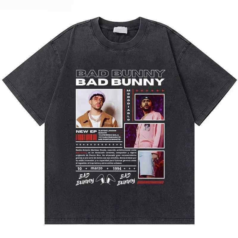 Washed Vintage Rapper Trueno Print T Shirts Mens Hip Hop Fashion Tshirt Short Sleeve Men Women Casual Cotton Oversized T-shirts X250203