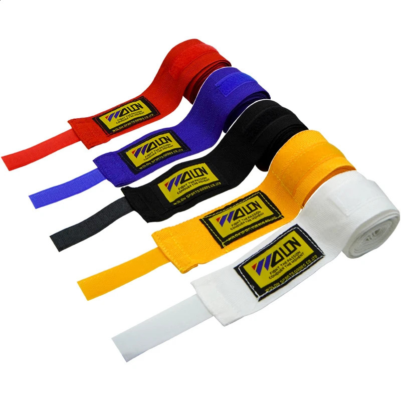 2PCS 1.5/2/3/5M Cotton Boxing Bandage Sports Strap Sanda Kick Boxing MMA Hand Gloves Protector Belt Boxing Sports Wraps Bandage 250117