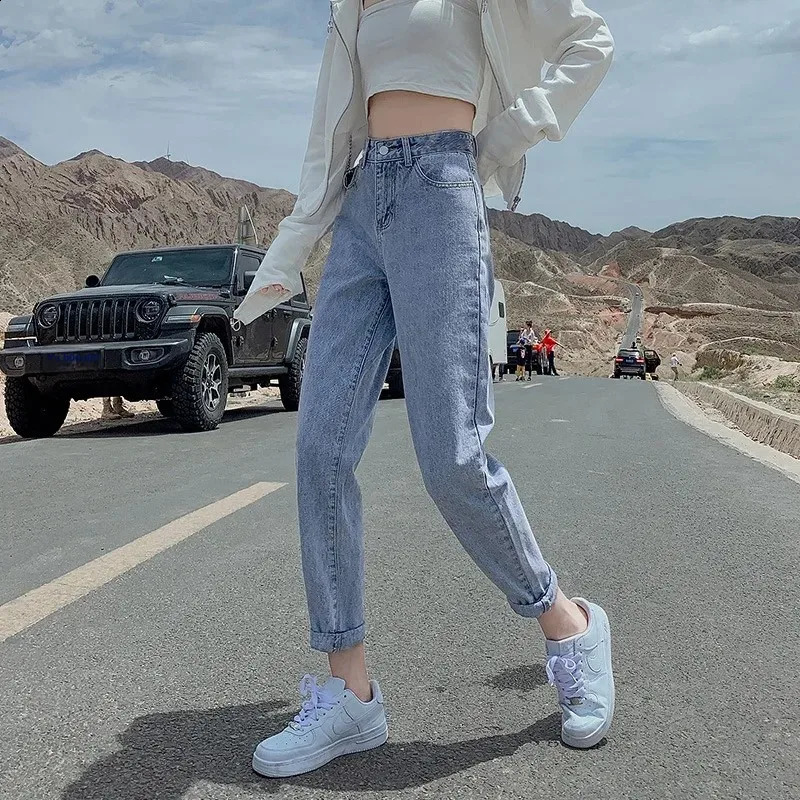 Harlan Jeans AutumnWinter Salt System HighWaisted LooseFit Casual Slimming StraightLeg NinePoint Old Man Pants 250109Z