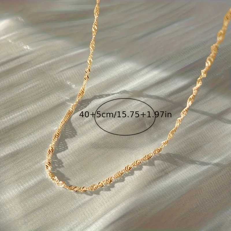 Exquisite Gold Plated Stainless Steel Thin Chain Necklace for Women Simple Style Clavicle Chain Female JewelryXJ250121
