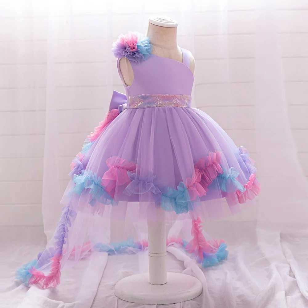Flower Girl Wedding Dress Baby Girl Trail First Birthday Baptist Party Fluffy Dress Childrens Party Celebration Luxury Vestidos X250203