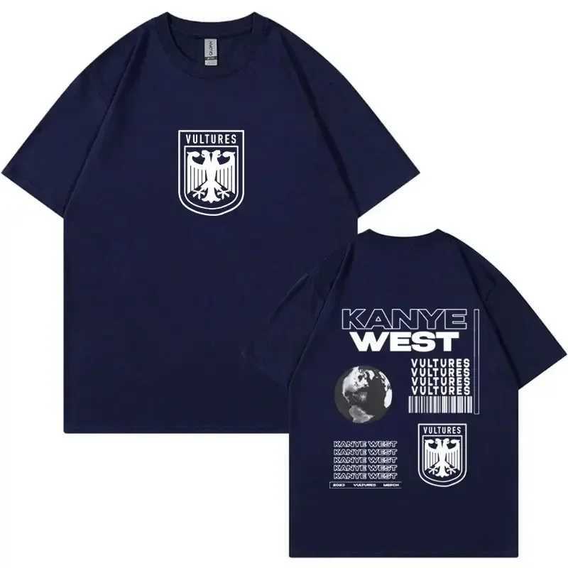 Rapper and West Album Vultures Graphics T Shirt Men Women Hip Hop Retro Punk T-shirt Man Fashion Oversized Loose T Shirts X250203