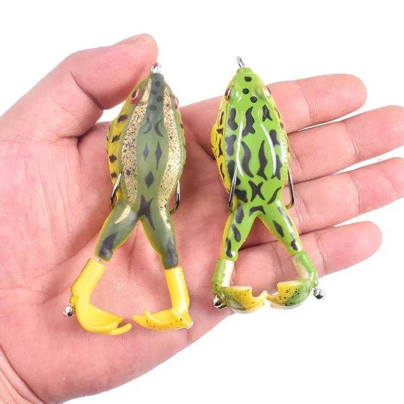 1 Pc Topwater Frog Fishing Lure 9cm 13.5g Propeller Flipper Duckling Soft Baits for Bass Catfish Isca Silicone Artificial BaitXJ250122