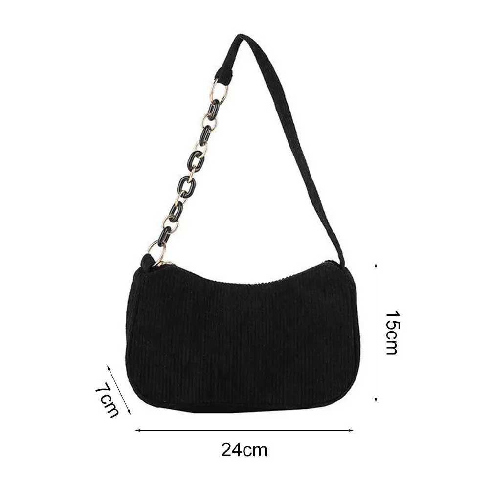 Fi Vintage Women Handbags Corduroy Underarm Bag Casual Women Shoulder Bags Crossbody Zipper Female Handbag CluhXJ250121