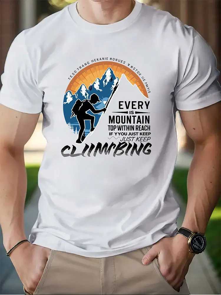 3D Mountain Print Mens T-shirt Summer Outdoor Comfortable Breathable Short-sleeved Top Outdoor Lovers Oversized Mens T-shirtXJ250117