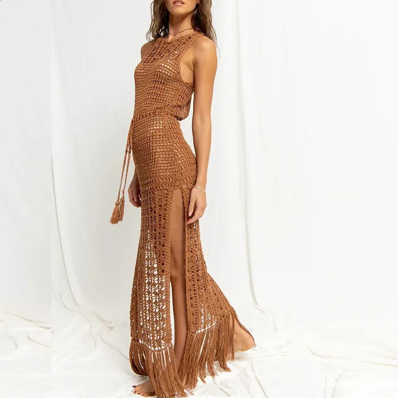 Elegant Beach Outfit Long Dresses Beachwear Sexy Lady Bathing Coverups Womens Swimsuit Femme Casual Clothing 250122