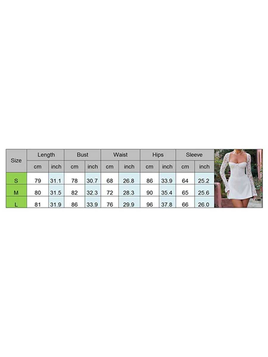 Women Long Sve Lace Mini Dress Y2k Sexy Ele Square Neck Short Solid Color Dress Vintage Low Cut Tie-up Back Fashion DressXJ250115