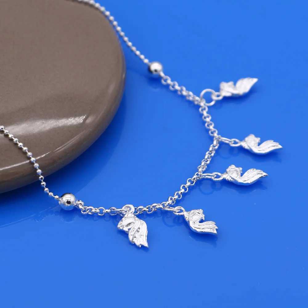 23cm+5cm Adjustable Chain Wing Angel Anklet for Women Simple 925 Sterling Silver Chain Anklet Female Foot Beach Jewelry GiftXJ250121