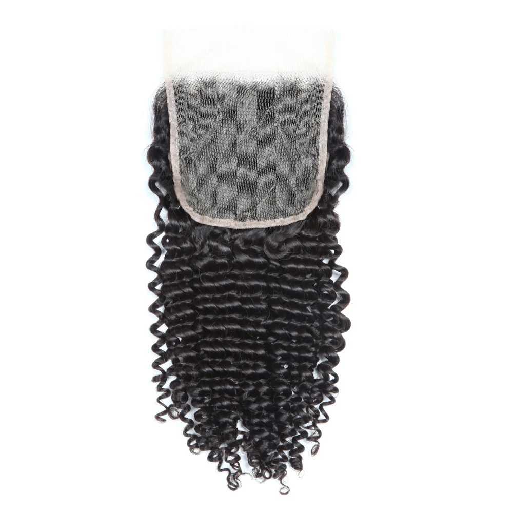 5x5 Deep Curly Lace Clo Transparent Curly Human Hair Brazilian Hair Swiss Lace Clos Melt Skins Small KnotsXJ250120