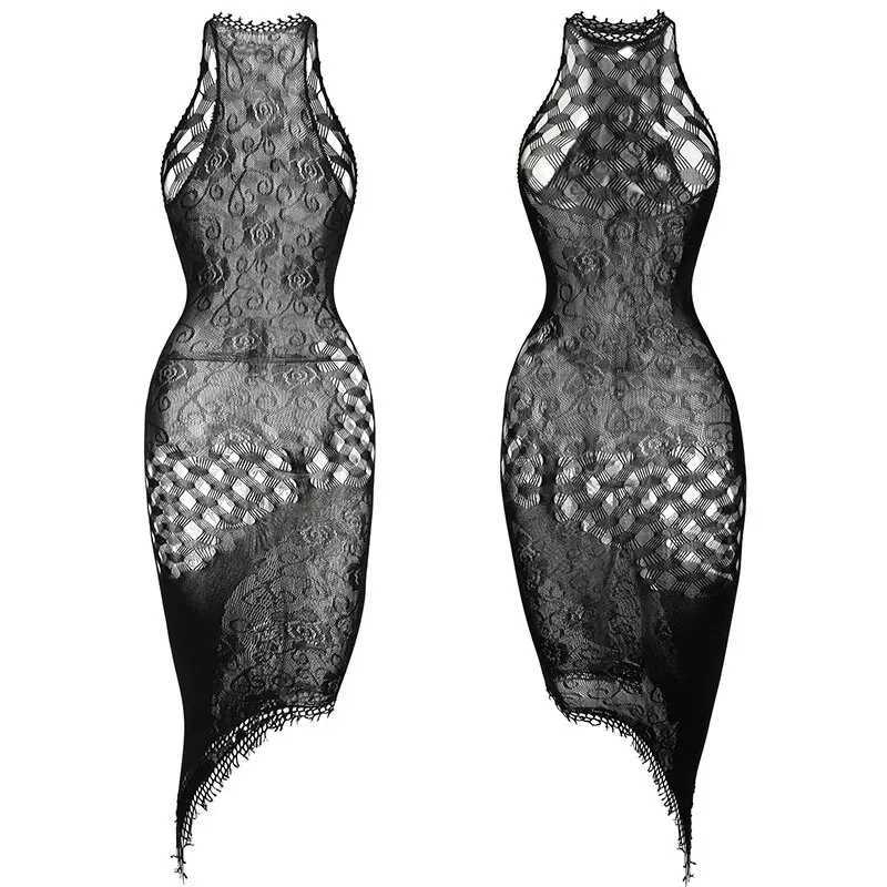 1PC Sexy Women Fishnet See Through Cover Up Bosuit Hollow Out Halter Beachwear Bostocking Without Underwear Swimsuit K298 W250120