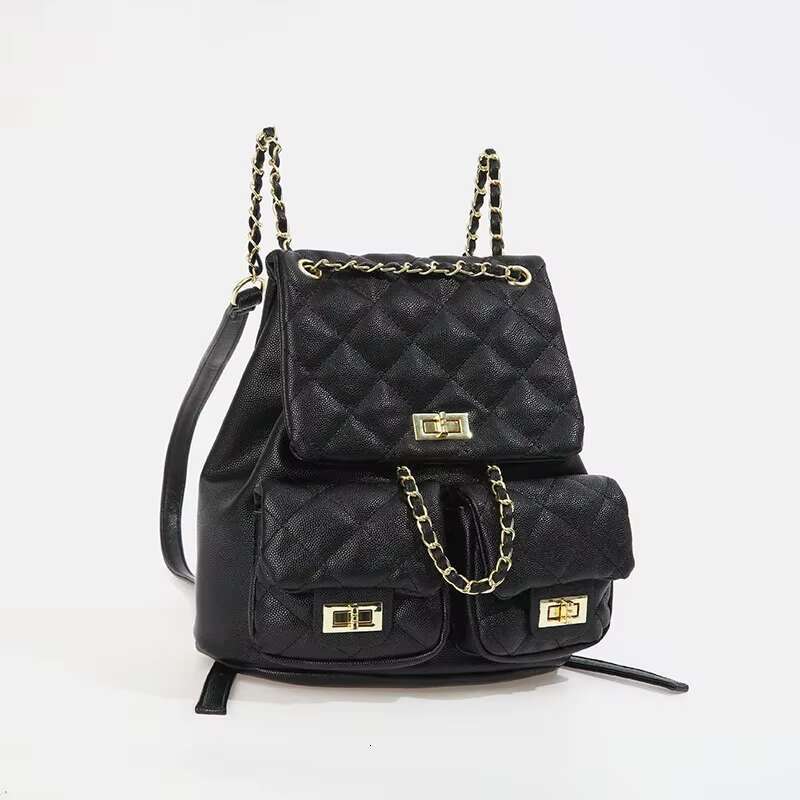 2024 New Fashion Women's Backpack Academy Style Small Fragrant Wind Gge Chain Bag Niche Leisure Girl's Backpacks