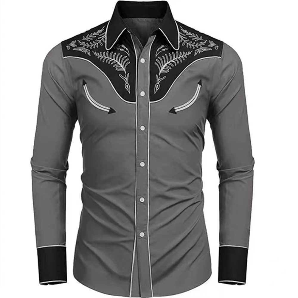 New mens shirt long sleeve casual printed shirt daily long sleeve shirt large size 6xlXJ250121