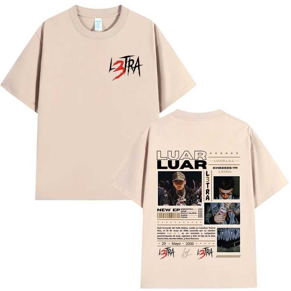 Rapper Luar La L Music Album L3TRA T Shirts Men Women Hip Hop Fashion Short Sleeve T-shirts Vintage Oversized Streetwear T-shirt X250203