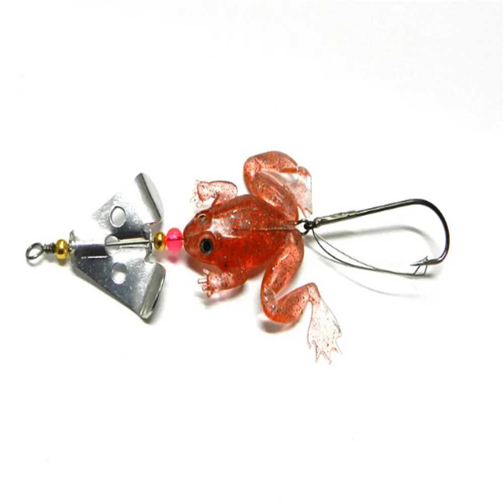FISHINAPOT 1PCS Rubber Frog Soft Bait 90mm 6.2g Fishing Lures 4 Colors Wobblers Bass Pike CrankBait Fishing Tackle YA21XJ250122