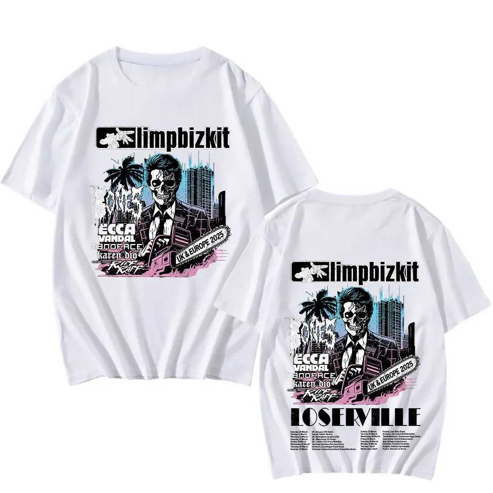 Limp Bizkit UK and Europe Tour 2025 T-shirt Rap Rock Retro Cotton T-shirt New Enjoy First T-shirt Unisex Fashion Crewneck Clothing X250203