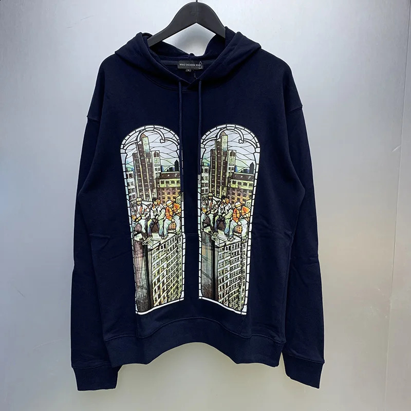 Autumn and Winter Blue Apricot Who Decides War Hoodie Hooded Womens High Quality Cotton Oversized Couple Jumper Sweatshirt 250122