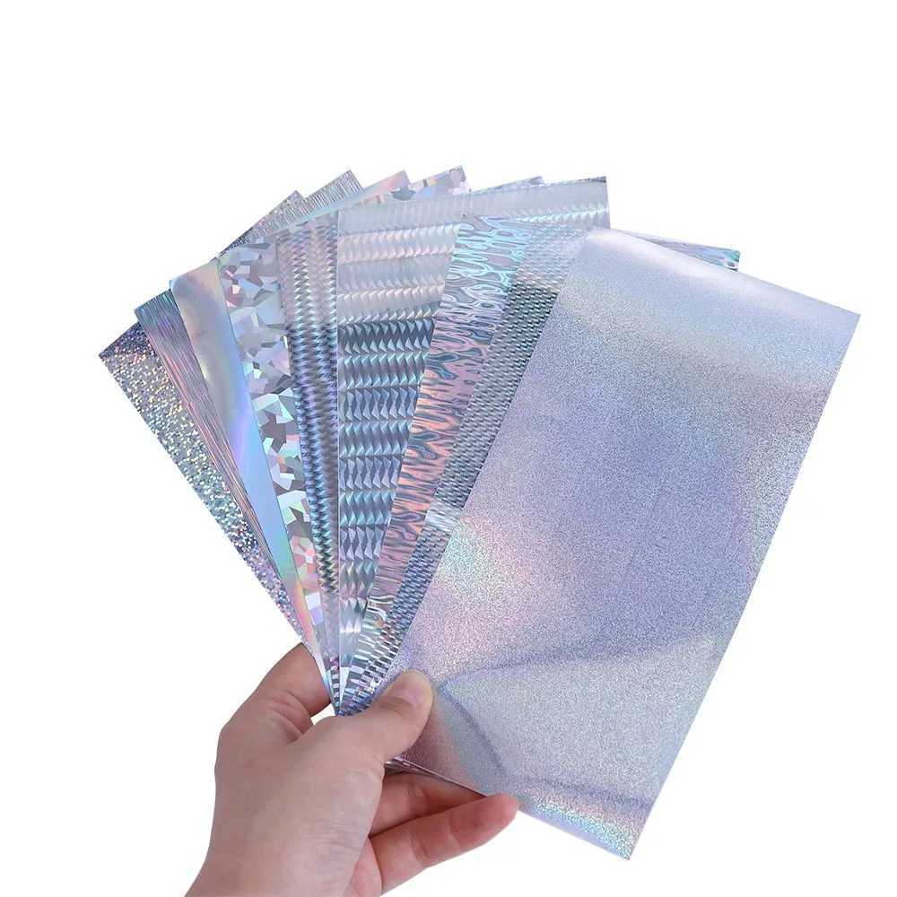 Fishing Lure Stickers 5pcs/lot 20X10cm Silver Laser Waterproof Adhesive Sticker Fishing Lure Refit DIY Material AccessoriesXJ250122