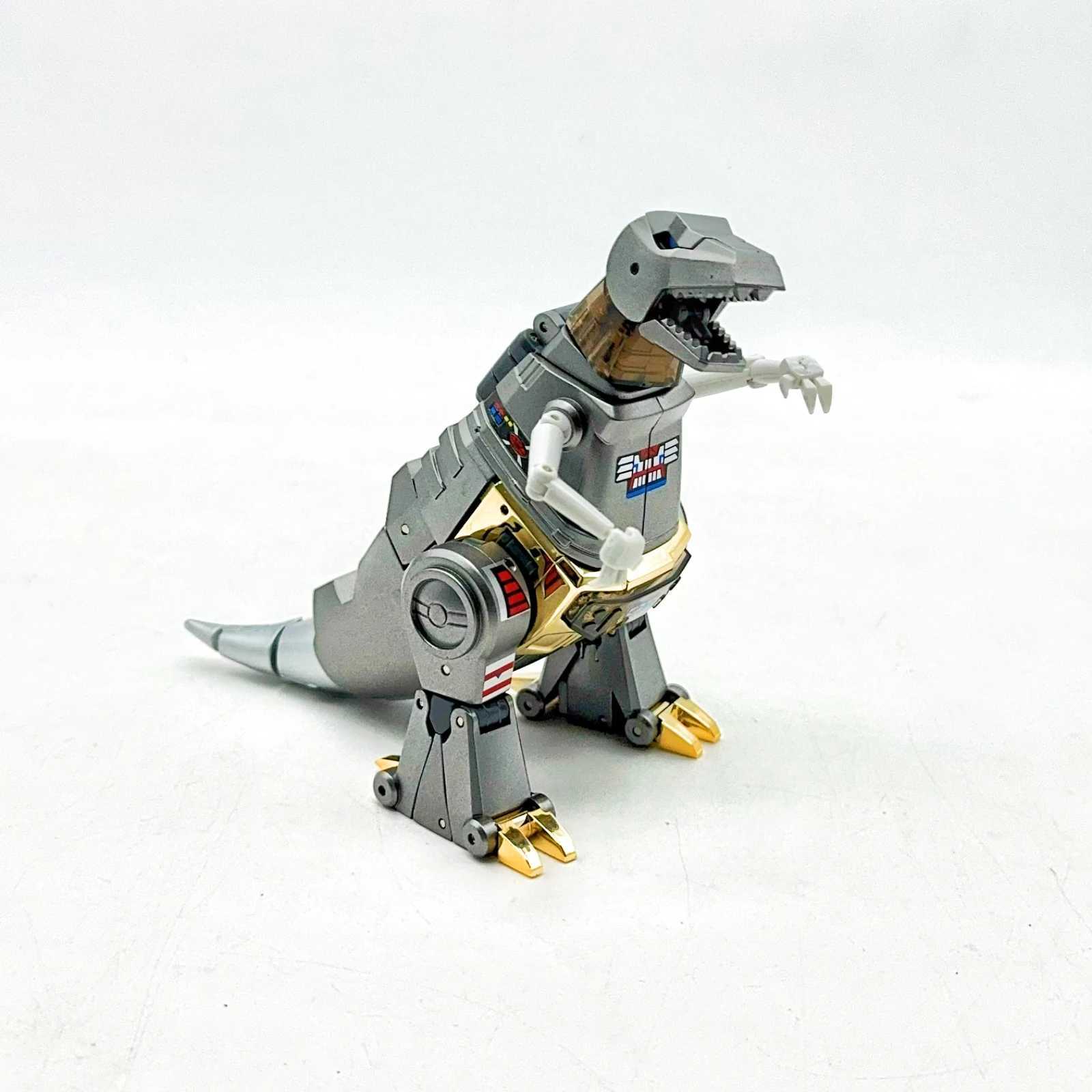 Inventory MHZ Transformer Toy MH-MINI-09C Iron Lock Dinosaur Metal Version Transformer Robot Action Picture Toy Childrens Gift W250120