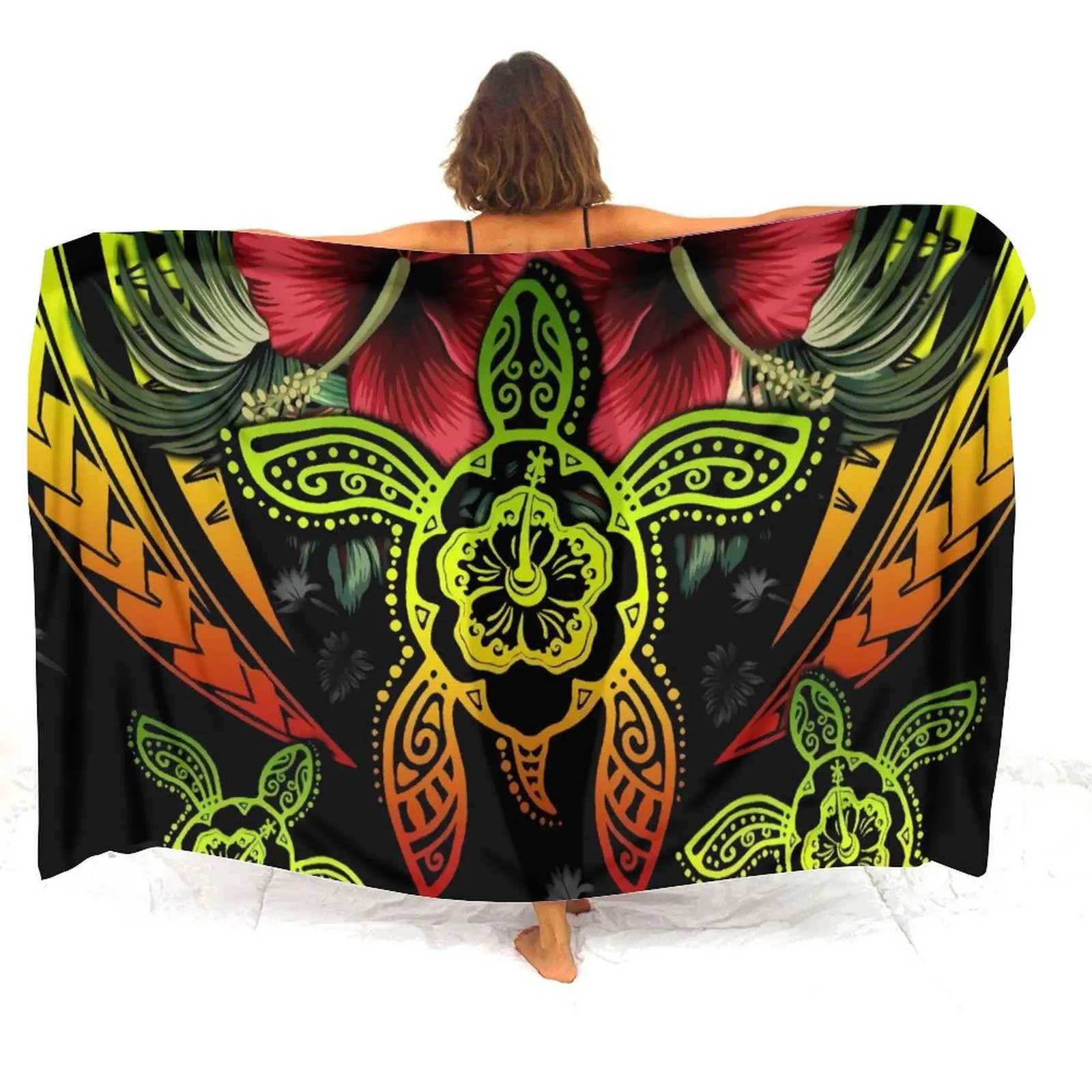 Pacific Island Art Sarong Custom Polynesian Retro Pattern Summer Seaside Sexy Style Sarong Wr Coat Beach Windbreak Scarf W250120