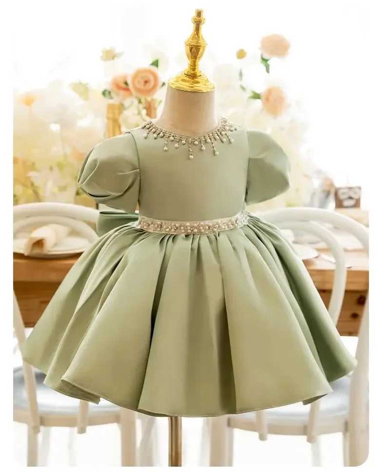 Baby Girls Tutu Gown Beads Baptism Christening 1st Birthday Infant Dresses Beaded Tulle Party Prom Toddler Girl Party Dresses X250203