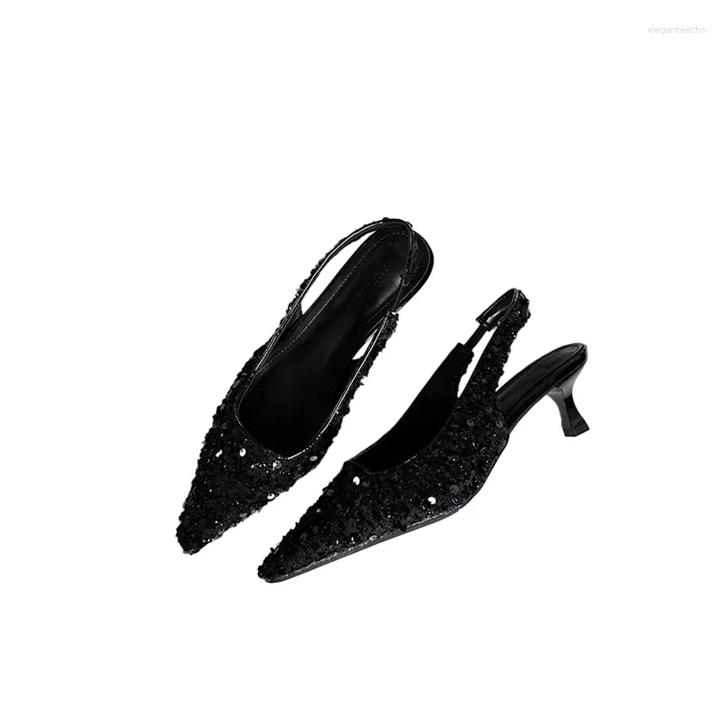 2025 S Fashion Designer Sandals Clear Heels Comfort Shoes For Women High Female Bg Pointed Heeled Girls Beige Closed Bright