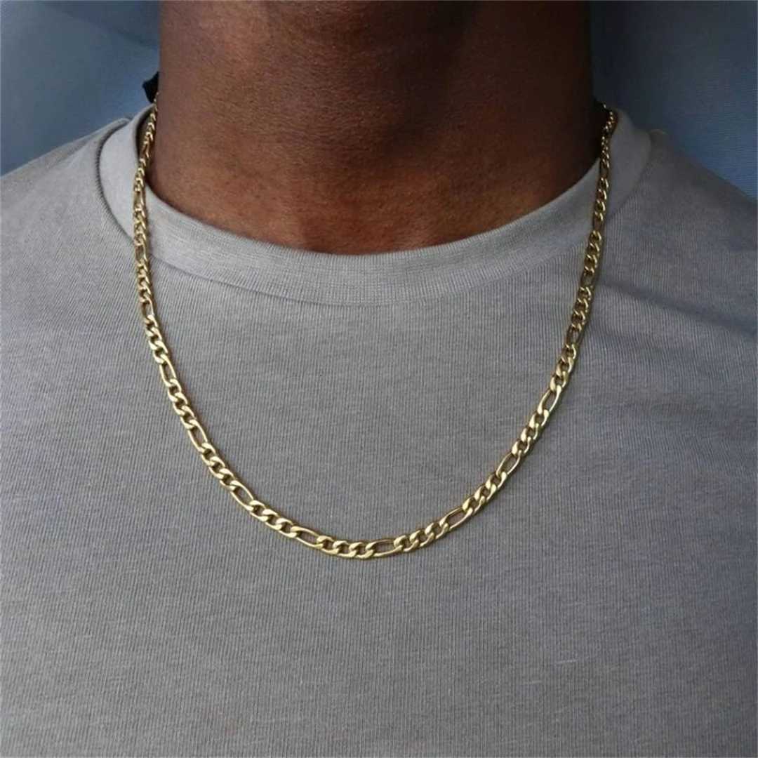 Fashion New Figaro Chain Necklace Mens Punk Silver Color Stainless Steel Long Necklace Mens Hip Hop Jewelry GiftXJ250121