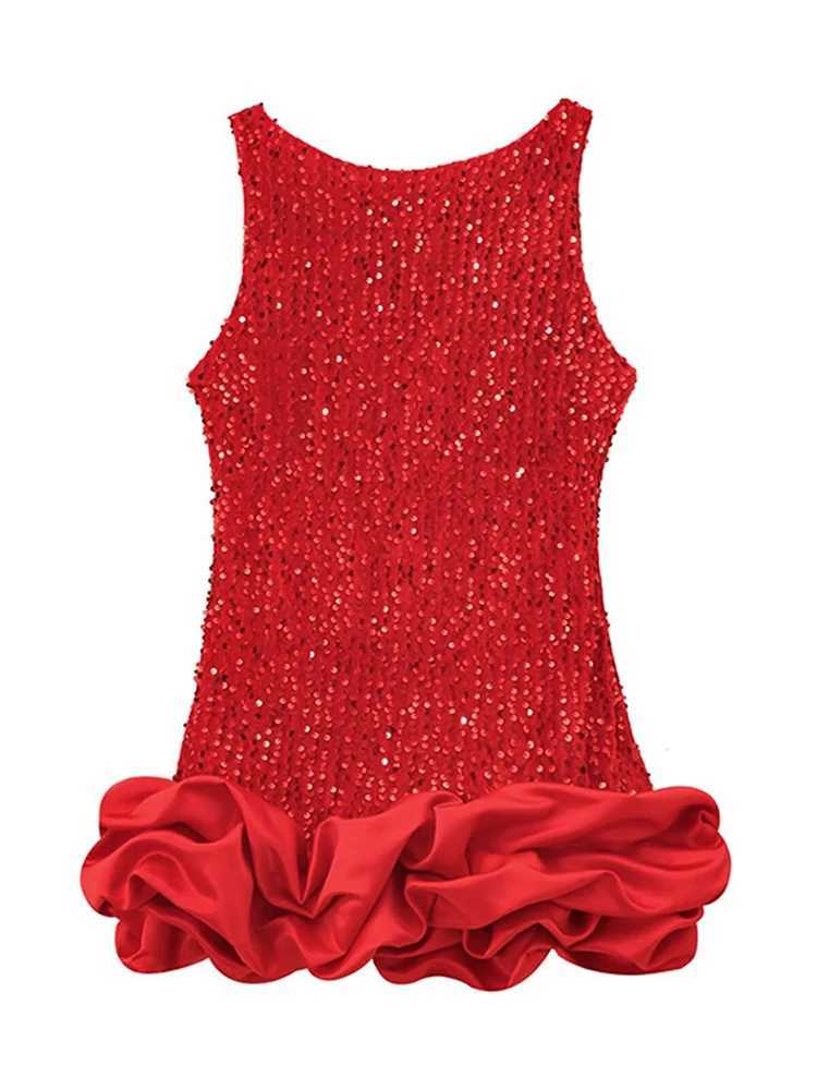 White Ruffled Hem Folds Women Mini Dress Ele Sveless Backless Zipper Fe Dresses 2024 Summer Lady Evening Party RobesXJ250115