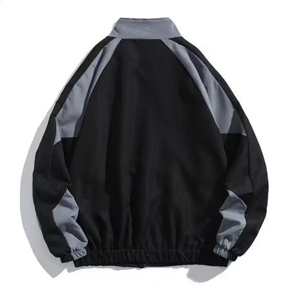 Men Windbreaker Jacket High Street Hop Style Color Block for Women Stand Collar Long Sleeve Spring 250122