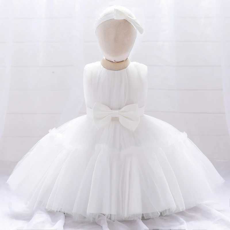 Summer Ceremony 1 Year Birthday Dress For Baby Girl Clothes Baptism Lace Princess Dress Girls Dresses Party Gown White Pink X250203