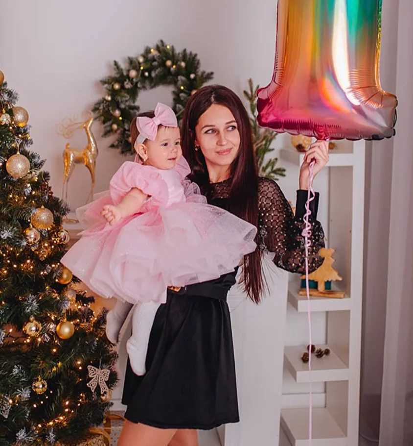New Tailored Girls Dress Puffy Pink Kids Bow Christening Princess 1st Brithday Dresses Toddler Children Tutu Baby Girl Clothes X250203