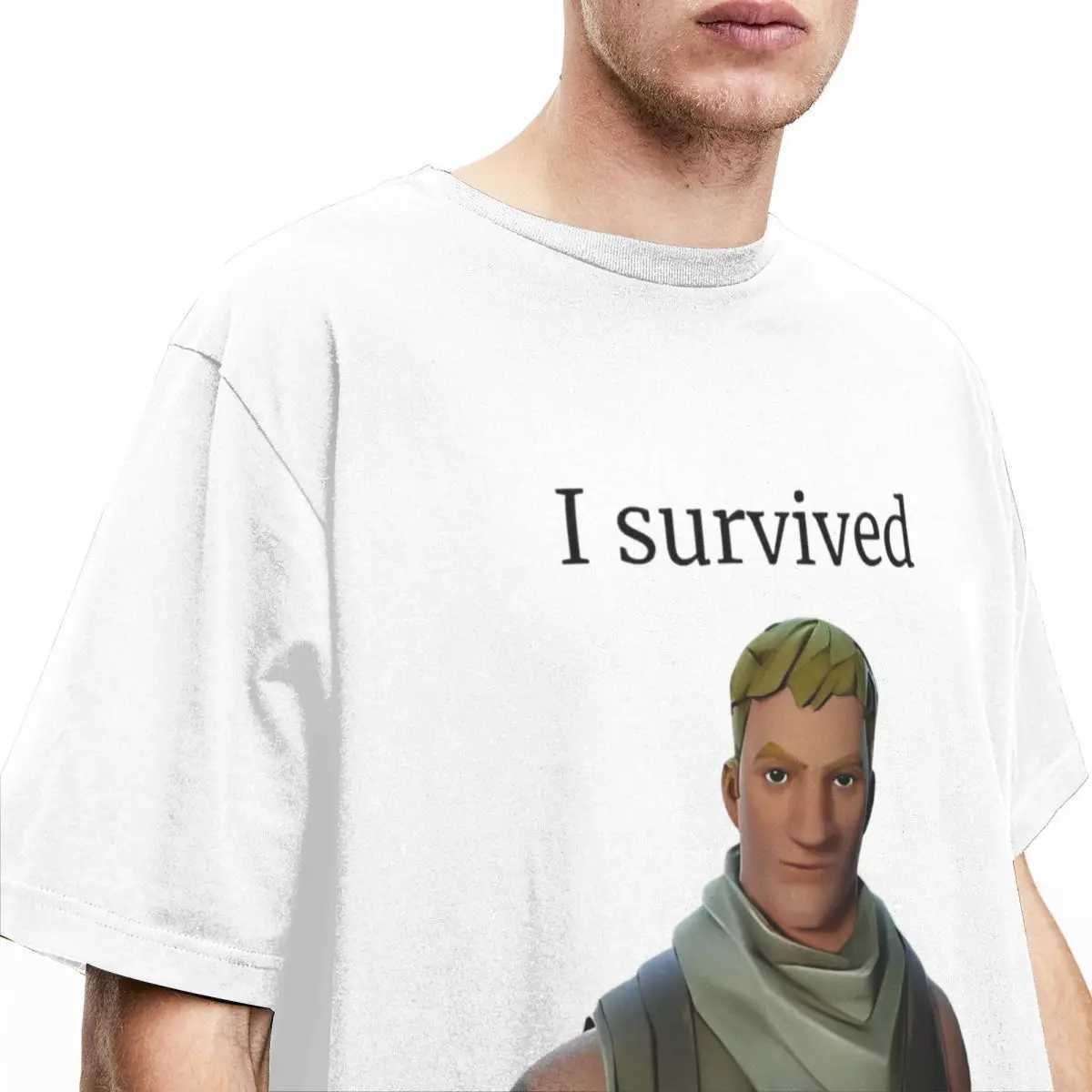 Fortnitions I Survived The Bite Of 87 T-Shirt Men Women Shooting Game Humor Pure Cotton Tees Crewneck T Shirt Plus Size Clothing X250203