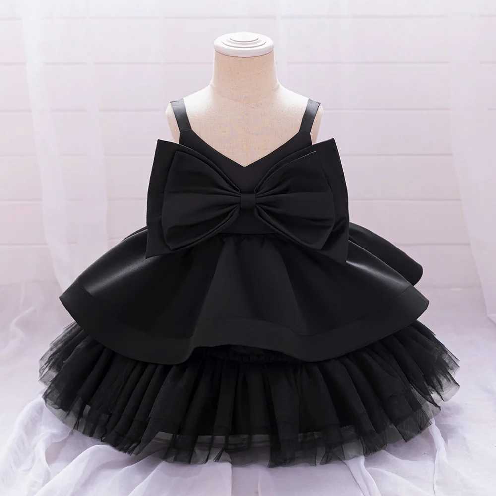 Pink Big Bow Baby Girls Party Dress Toddler 1st Birthday Baptism Princess Dresses for Girl Wedding Bridemaid Kids Clothes X250203