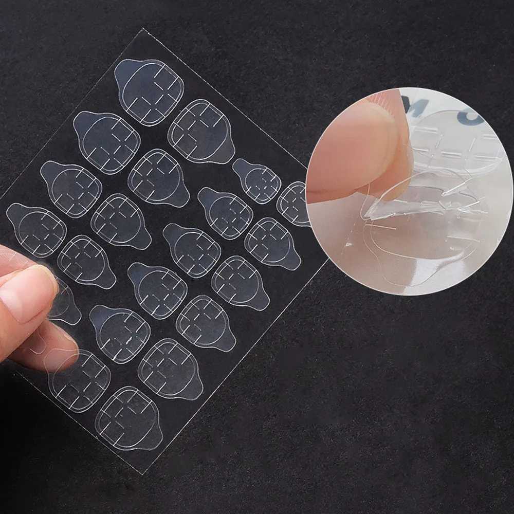288pcs (12 Sheets) Double Side Glue Nail Sticker for Press on Nail Adhesive Tabs Waterproof Breathable Glue Tabs TransparentXJ250120