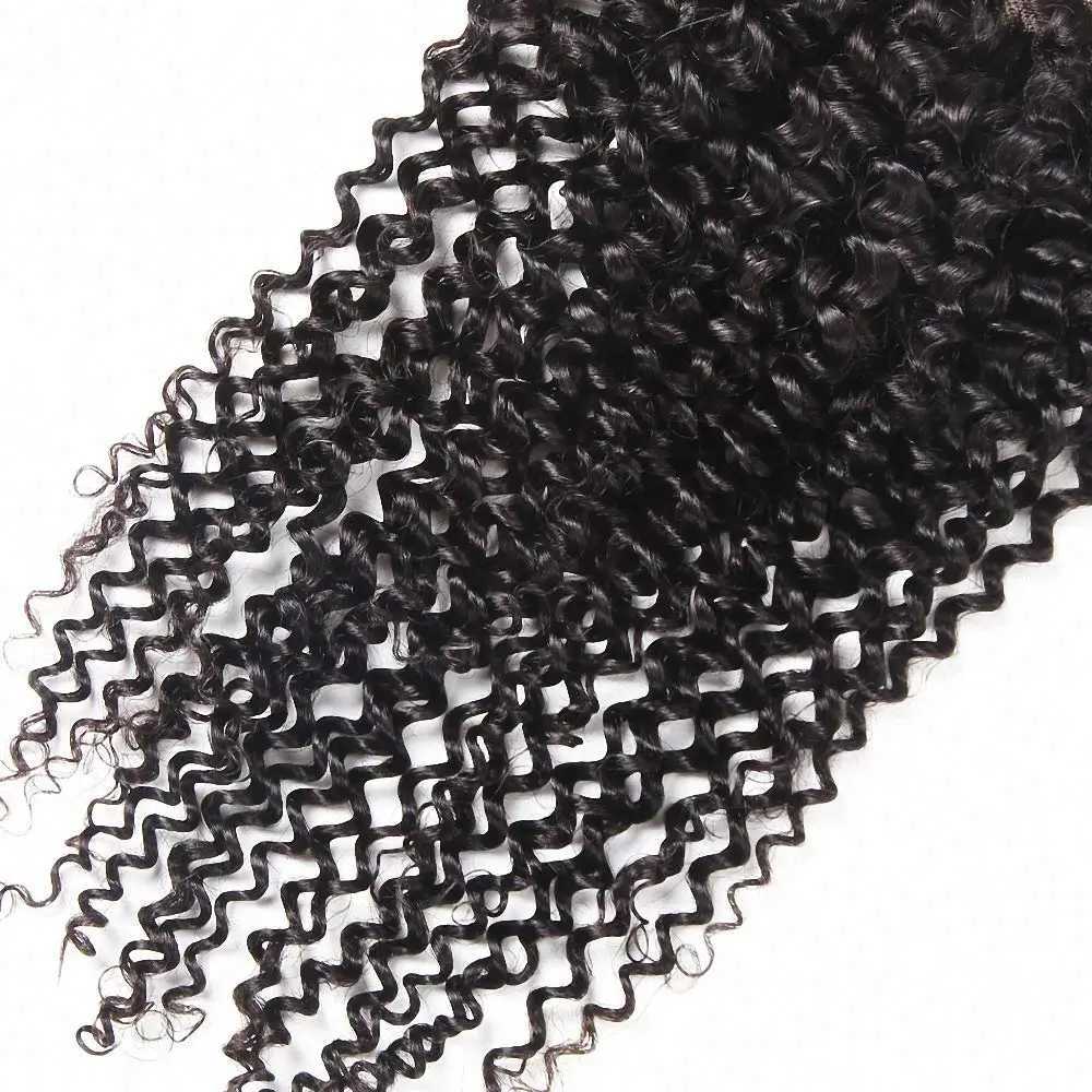 Transparent Lace Clo 4x4 Mongolian Curl Human Hair Clo Only Pre Plucked Baby Hair Curly 16 Inch 4x4 Lace Front CloXJ250120