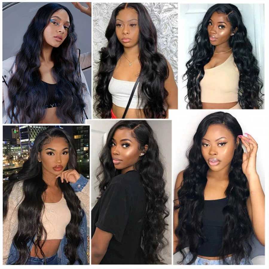 Human Hair Bundles With Clo Brazilian Body Wave Bundles With Clo Human Hair Weave Extensions 3/4 Bundles RemyXJ250120