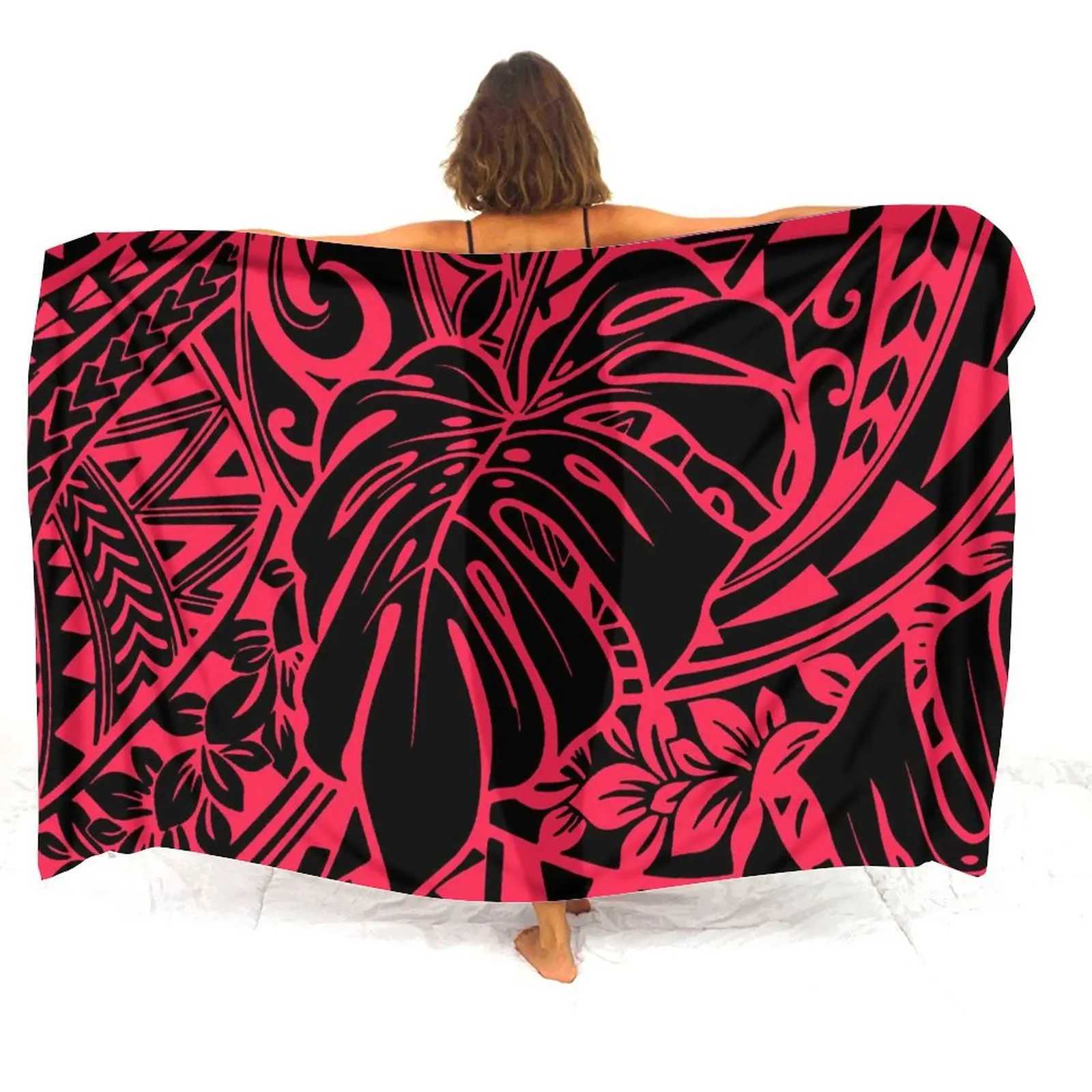 Summer Seaside Beach Pool Party Sarong Scarf Coat Pacific Island Art 2024 New Fashion Sarong Ladies Custom Printed Sarong W250120