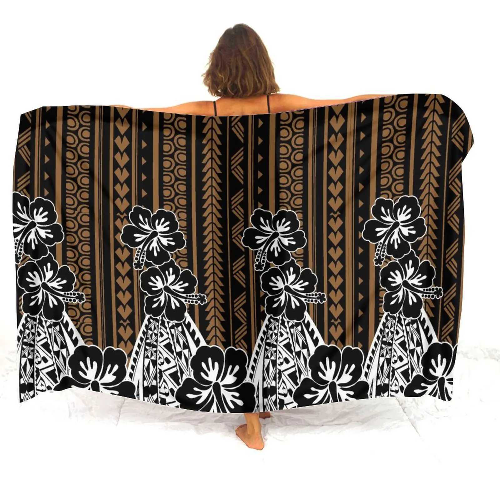 Polynesian Ladies Fashion Sarong Custom Quty Fabric Summer Ladies Style Holiday Dre Island Art Print Custom Sarong W250120