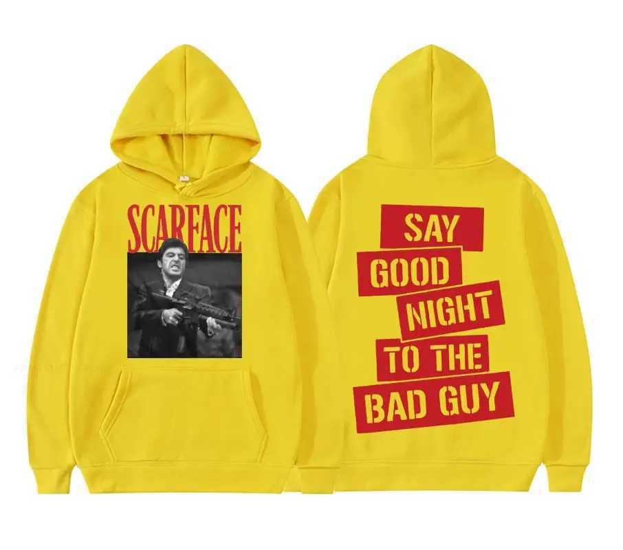 Scar Face Evil Star Tony Montana Say Good Night Hoodie Men/Women Casual Sweatshirt Street Fashion Hip Hop Pullover Y2k ClothingXJ2500118