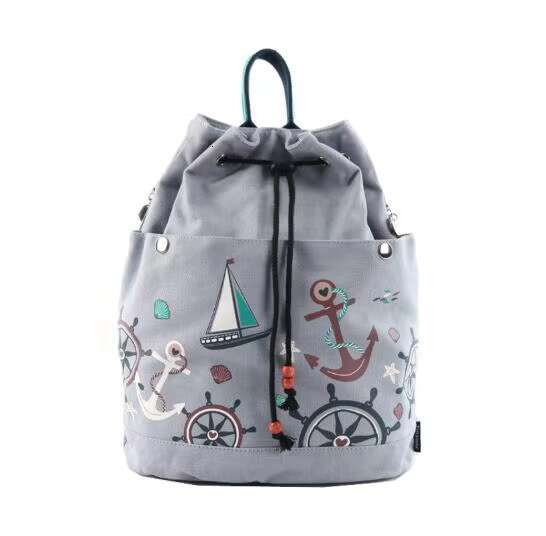 Double Shoulder Canvas Bag Backpack Female Tide New Korean Version Of Fashion Casual Polyester Fabric Knapsack