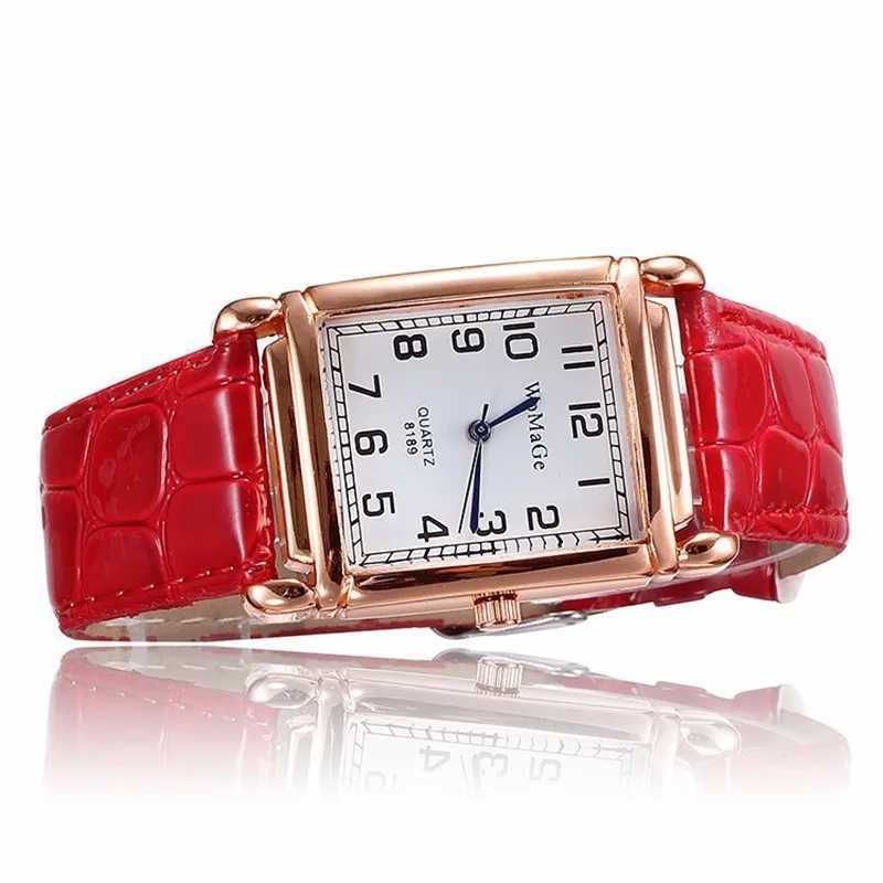 Luxury Rectangle Red Leather Watch Wen Fashion Quartz Wrist Watches Top Brand Casual Dress Ladies Watch Clock Womens Watch 2023 X250203
