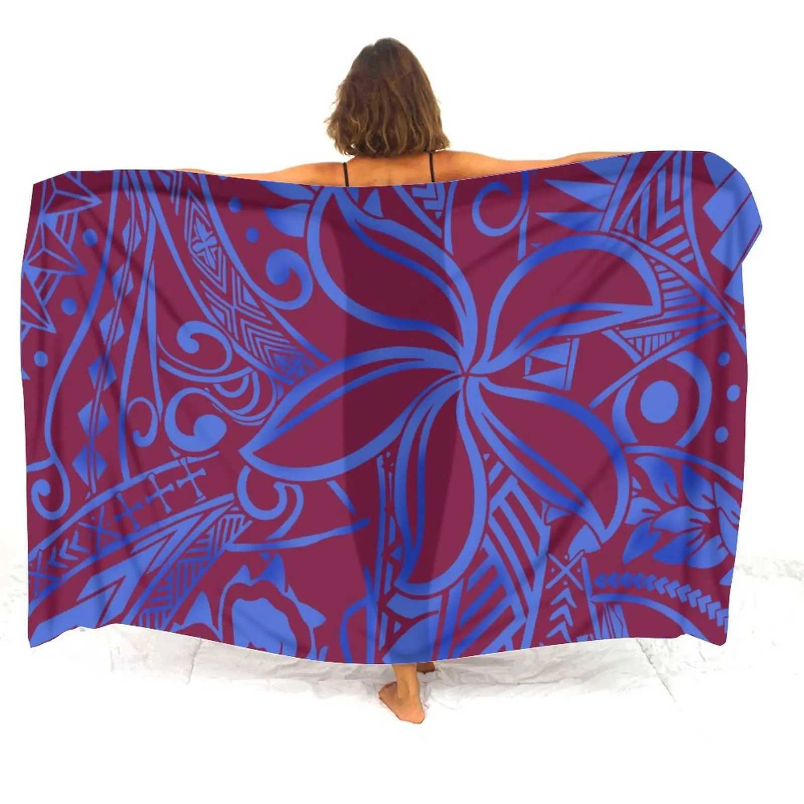 Soft fabric Sarong custom Polynesian tribal art printing womens elegant Shl beach party windproof Dr. Sarong W250120
