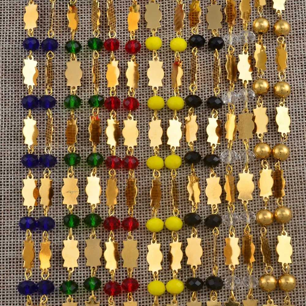 Anniyo Gold Color Cross Pendant Ball Beads Chain Necklaces Men Women Hawaii Micronesia Chuuk Marshall Jewelry Crosses #192306XJ250121