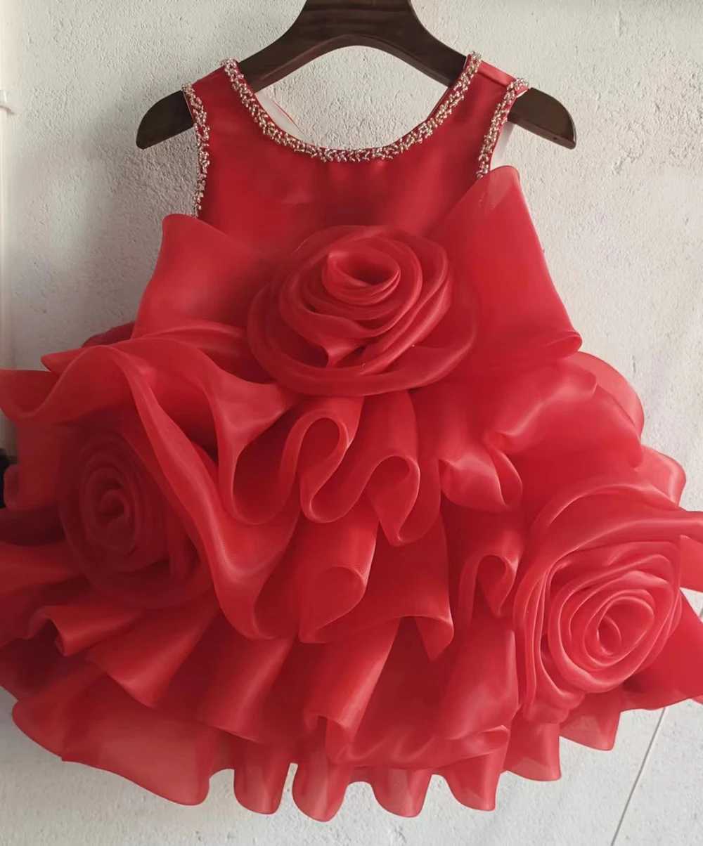 Luxury Flower Girl Dress Tutu Fluffy Event Wedding Birthday Party Princess Ball Gowns for Kids Children Formal Dresses 1-10Y X250203