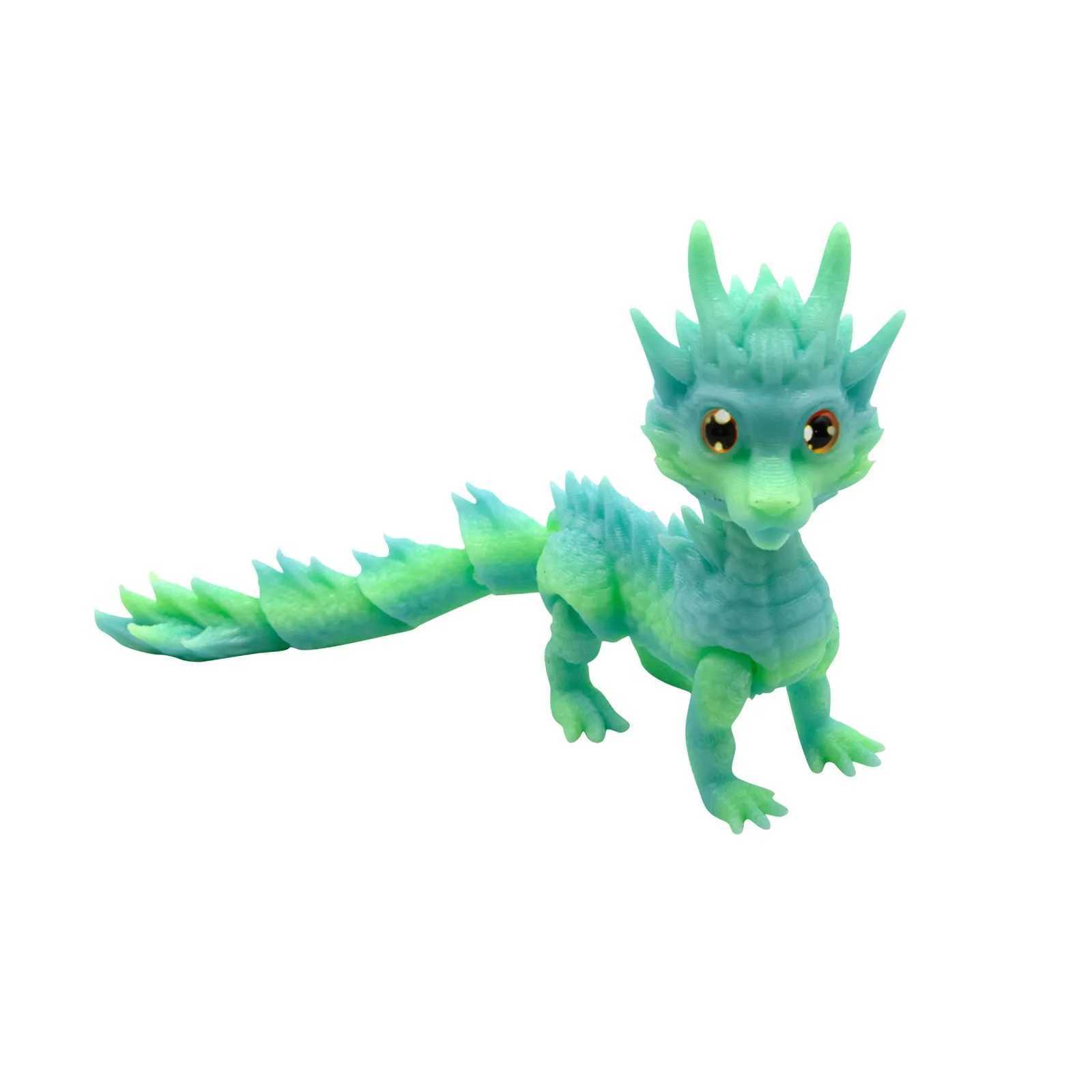 3D Printed Rotatable Articulated Dragons Western Sle Crystal Dragon Home Office Desktop CraftS Ornament Creative Gifts Free shipping